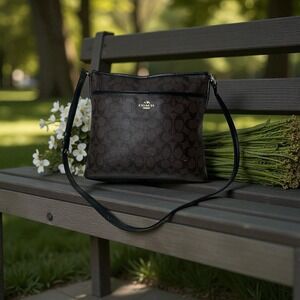 Coach Signature Brown Crossbody Bag | Y2K Quiet Luxury Monogram Purse